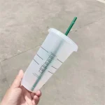 473/710ML Coffee Straw Cup Mugs DIY Plastic Cold Water Cups Portable Reusable Tumbler For Water Coffee Tea Juice Drinking Bottle - Image 5