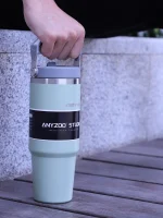 30oz Thermos bottle Stainless Steel With Straw Car Sports Coffee Cup Mug Thermos Portable Travel Mug Large Water Bottle Fitness