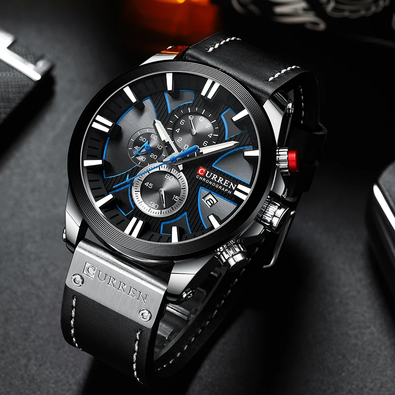 New Curren Men Watches Fashion Quartz Wrist Watches Men's Military Waterproof