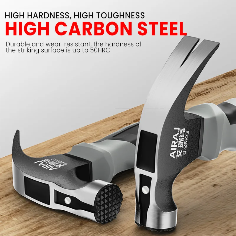 Airaj Multifunctional Mini Claw Hammer, Anti Slip And Shockproof Hammer,