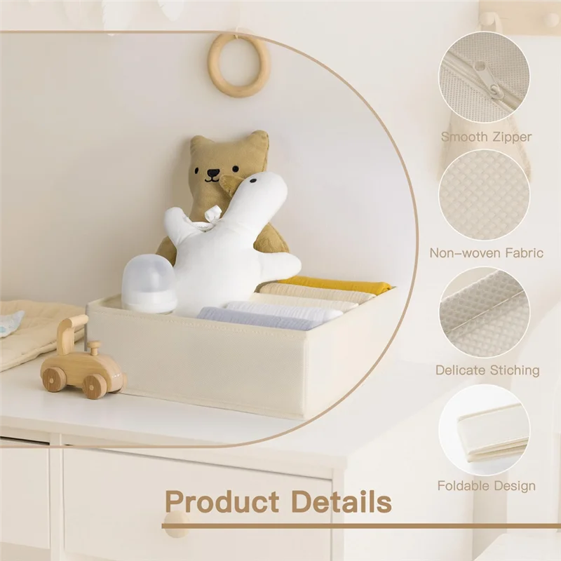 At63-drawer Organizer For Baby Clothes, 14 Pack Dresser Storage For Underwear,