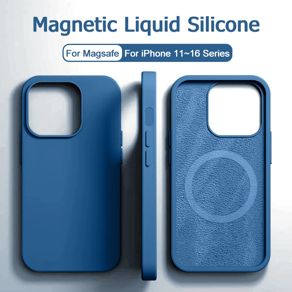 Magnetic Original Liquid Silicone Shockproof Case For iPhone 16 15 14 13 12 11