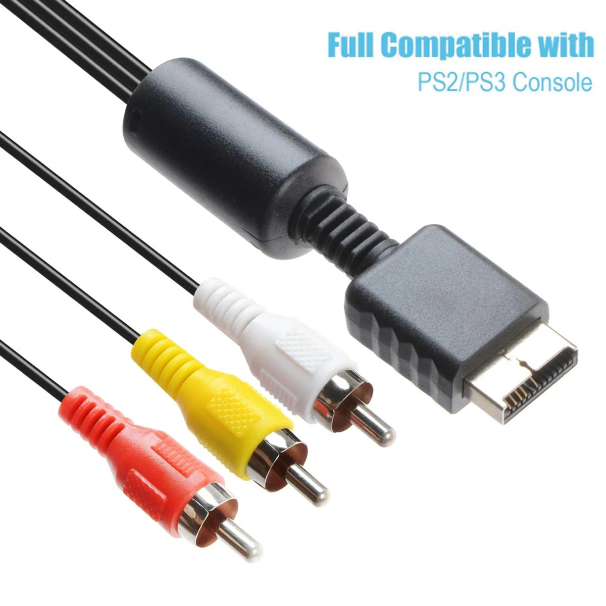 1.8m Av Audio Cable Game Composite 3 Rca Copper For Sony Ps2/ps3/ps1 Console