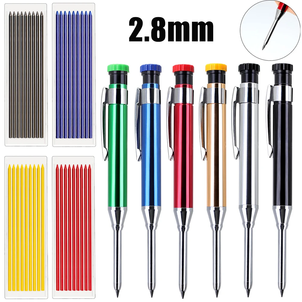 6colors 2.8mm Metal Solid Carpenter Mechanical Pencil With Sharpener 2b Lead - available at Build It Smart UK