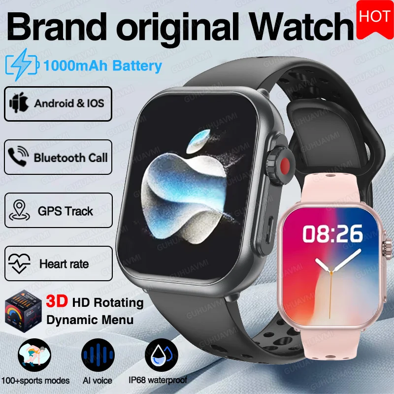 For IOS Watch Ultra 2 Se Men Women Smart Bracelet 1000mah Battery GPS Amoled