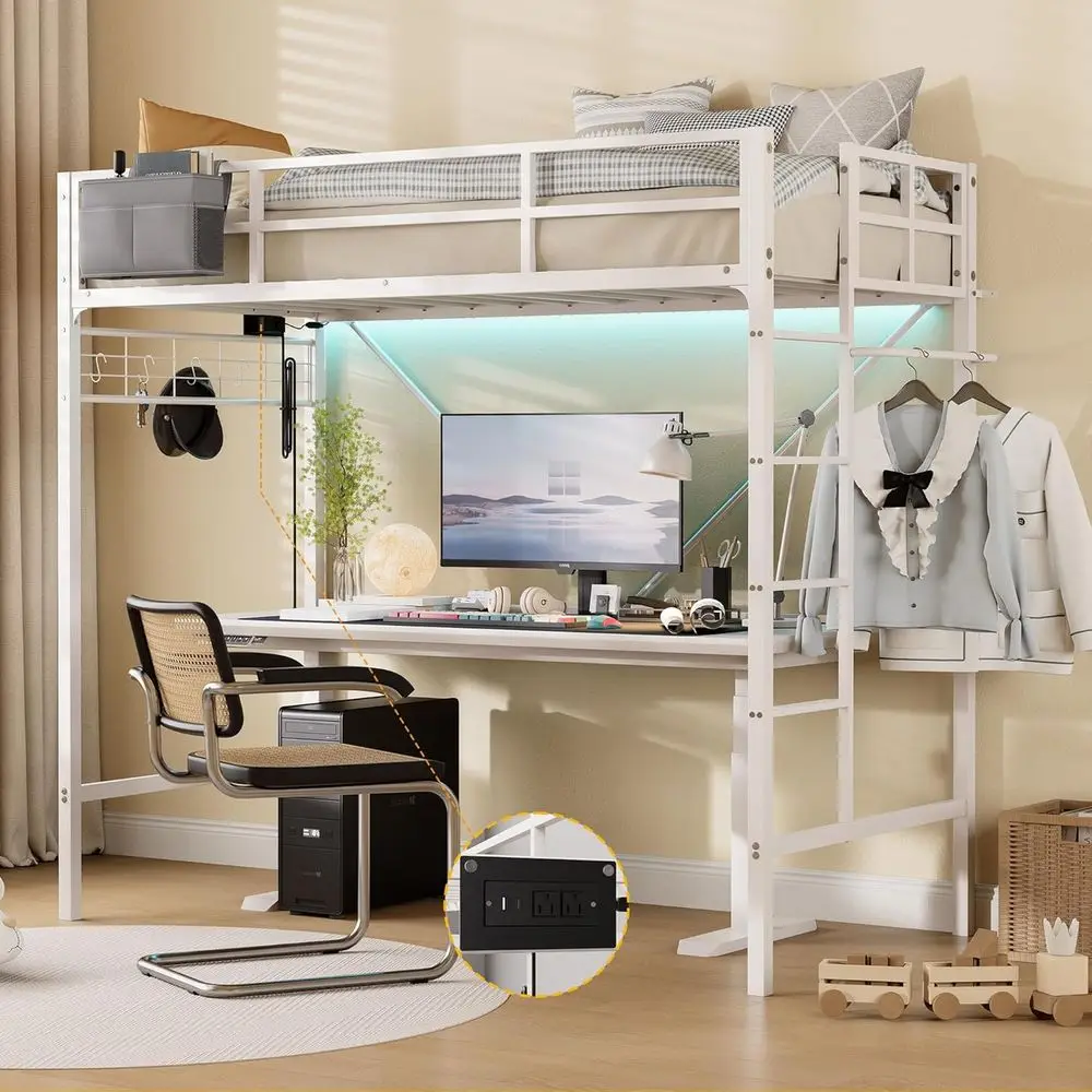 10 Simple Home Decor Upgrades That Look Expensive (But Aren't) 2 Twin Loft Bed with Power Outlet, LED Lights, Storage, Safety Rail - White - available at Build It Smart UK