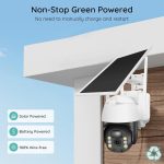 Solar Battery Powered Wireless WiFi Outdoor PanTilt Home Security Camera System