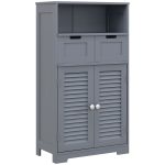 Kleankin Three-Part Bathroom Storage Unit, With Shelf, Drawers & Cupboard - Grey