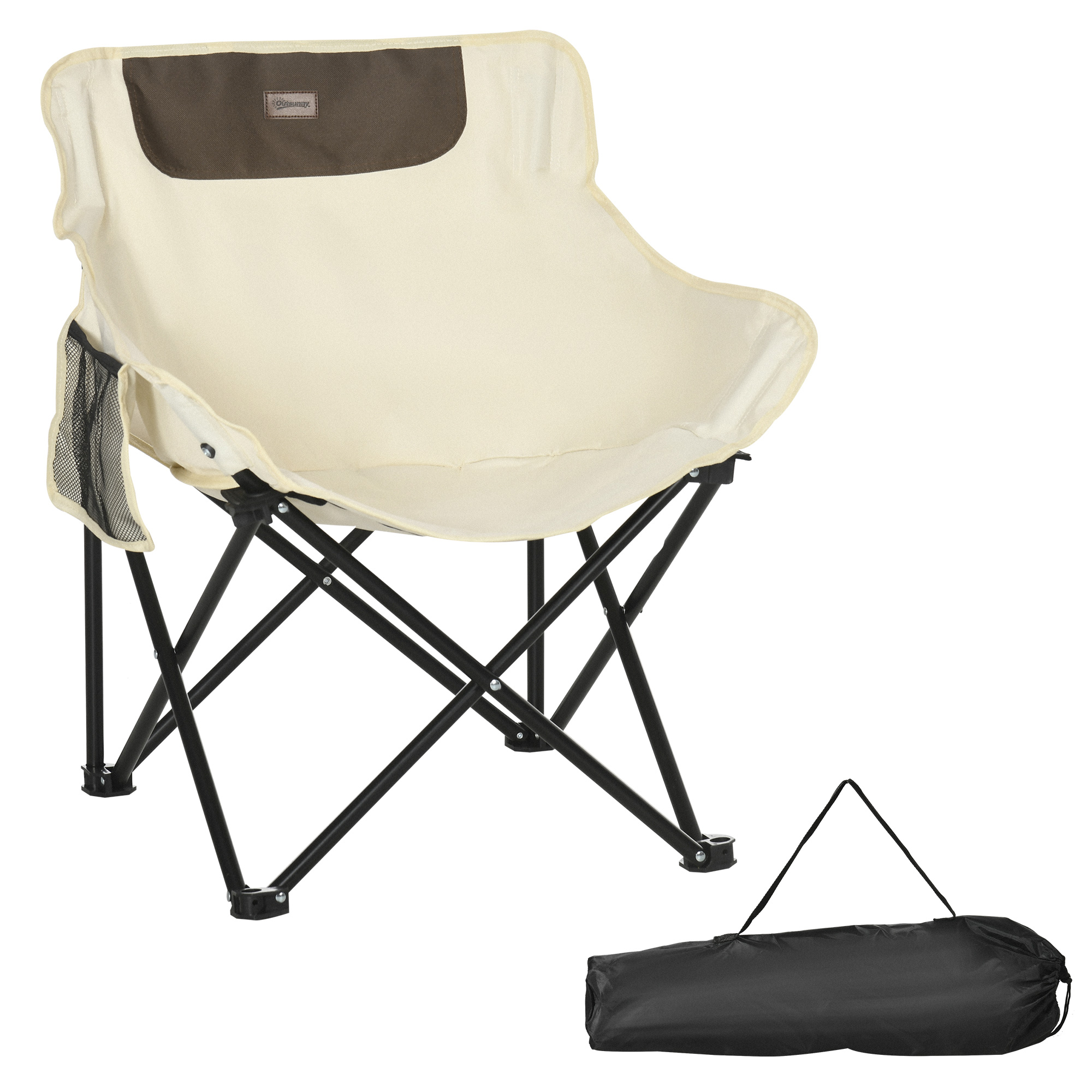 ac0466b1-fc44-4b7c-b41c-1e2ba854c3ad Camping Chair, Lightweight Folding Chair With Carrying Bag And Storage Pocket, Perfect For Festivals, Fishing, Beach And Hiking, White - Image 1